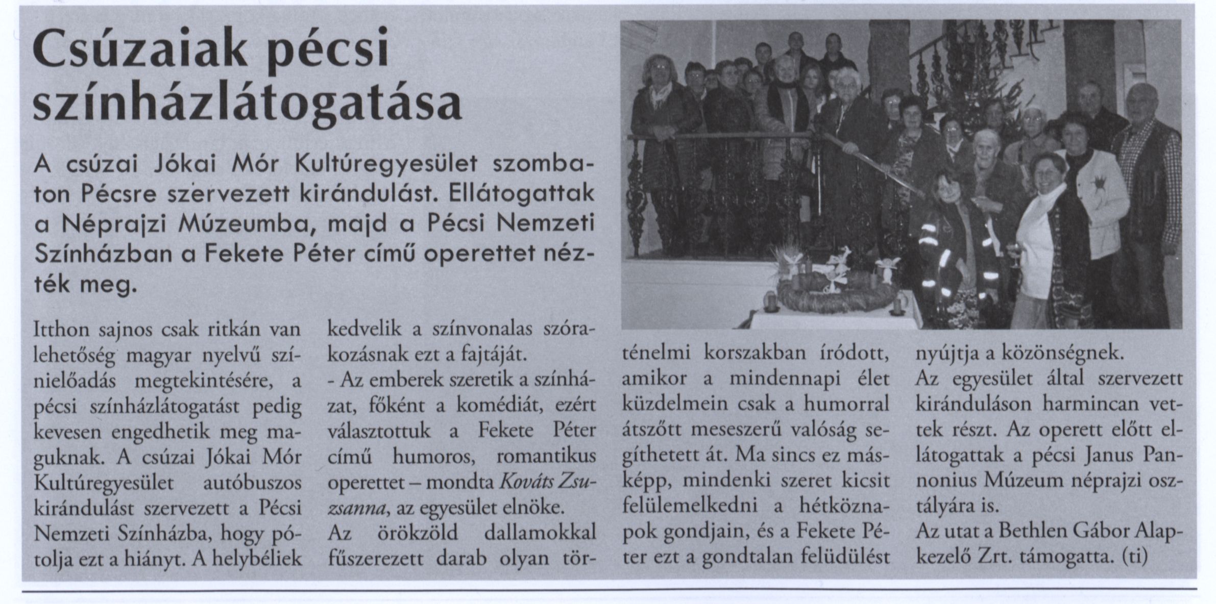 Csúzaiak pécsi színházlátogatása