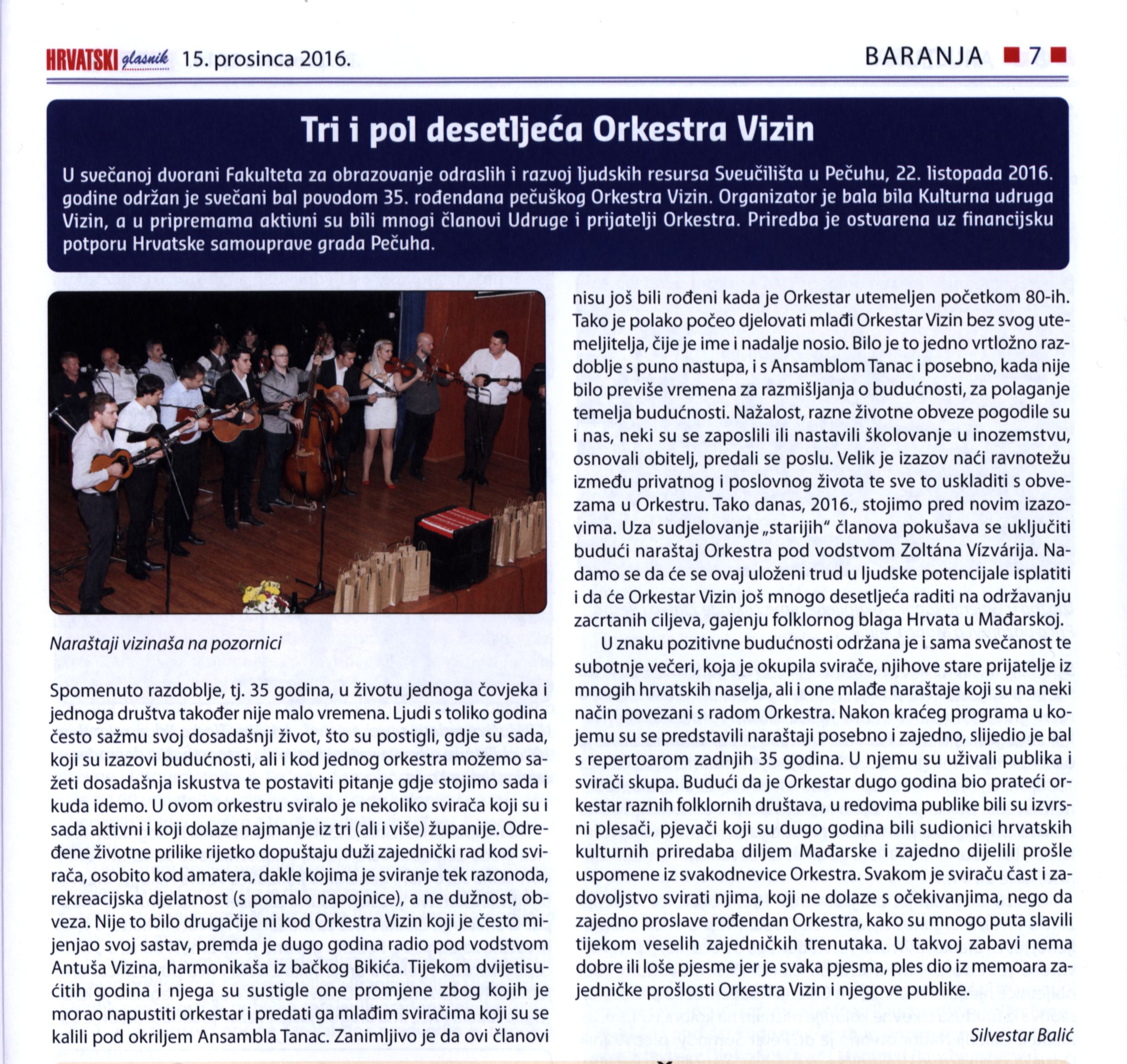 Tri i pol desetljeća Orkestra Vizin