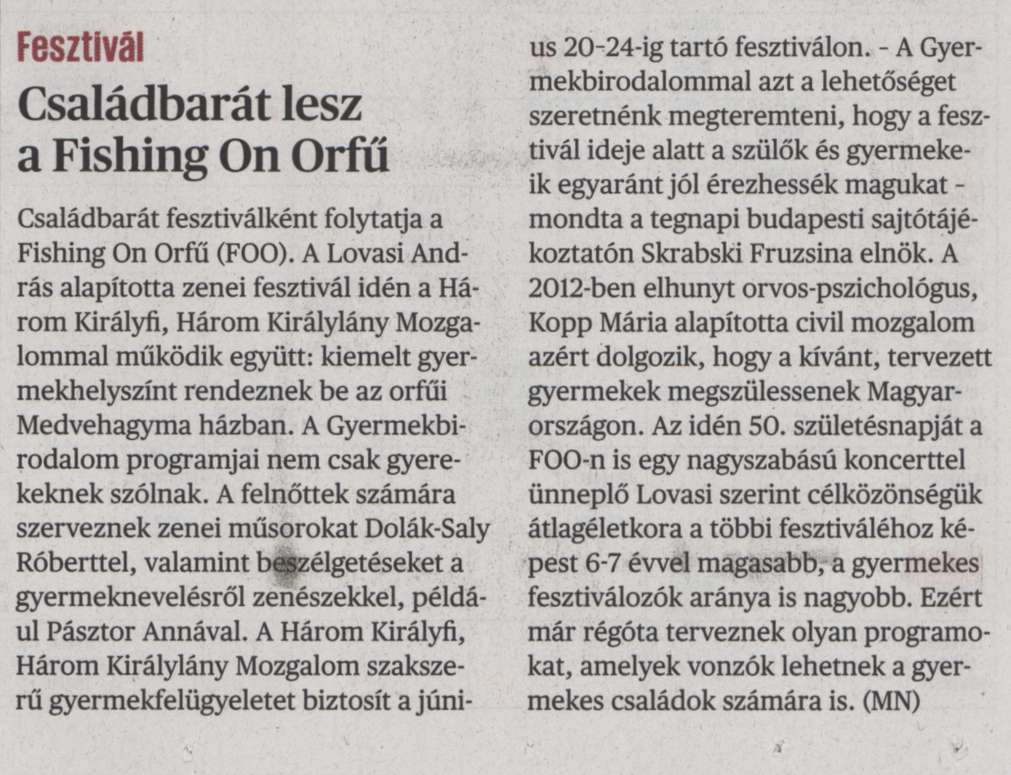 Családbarát lesz a Fishing On Orfű