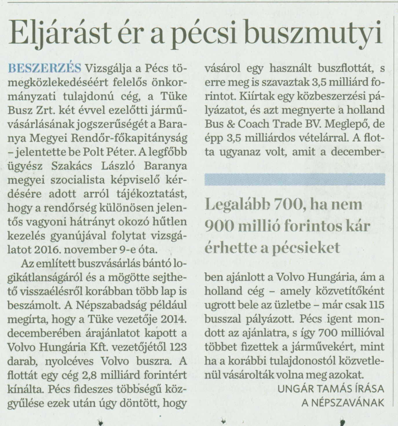 Eljárást ér a pécsi buszmutyi