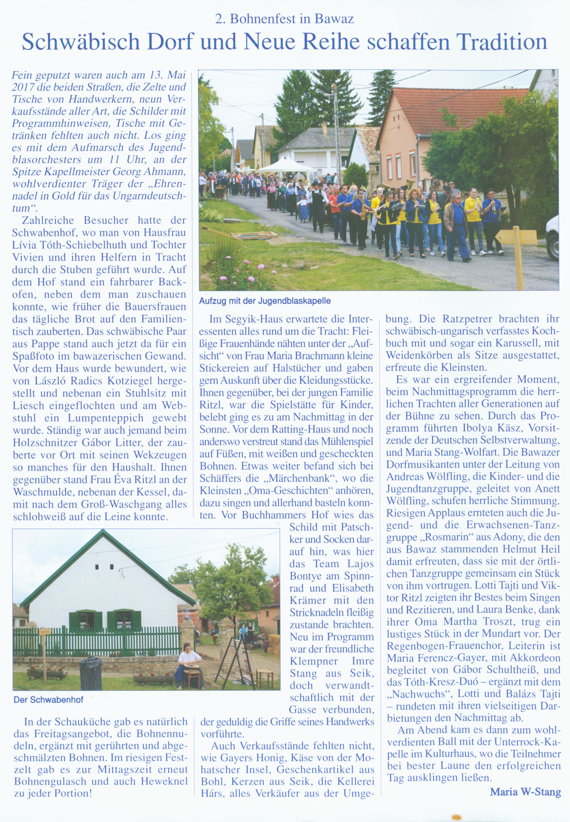 Schwäbisch Dorf und Neue Reihe schaffen Tradition 2. Bohnenfest in Bawaz