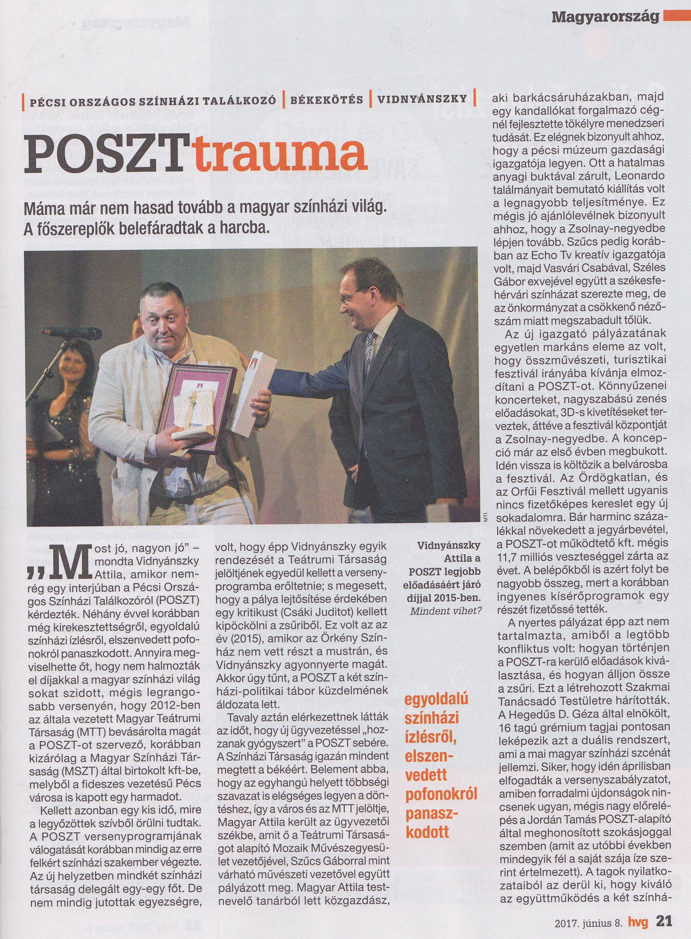 POSZTtrauma Máma már nem hasad tovább a magyar színházi világ. A főszereplők belefáradtak a harcba
