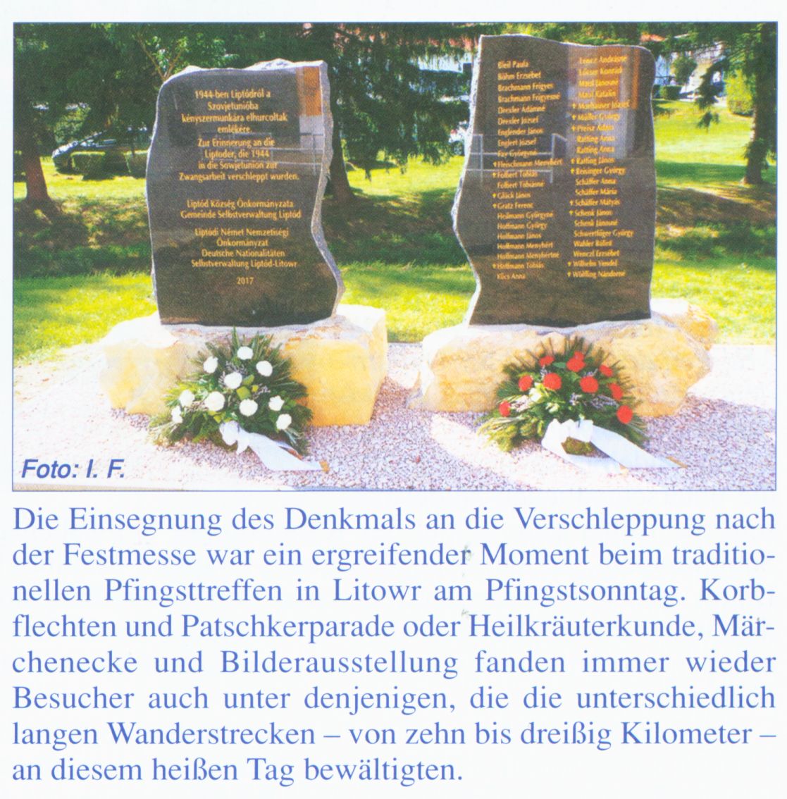 Die Einsegnung des Denkmals...
