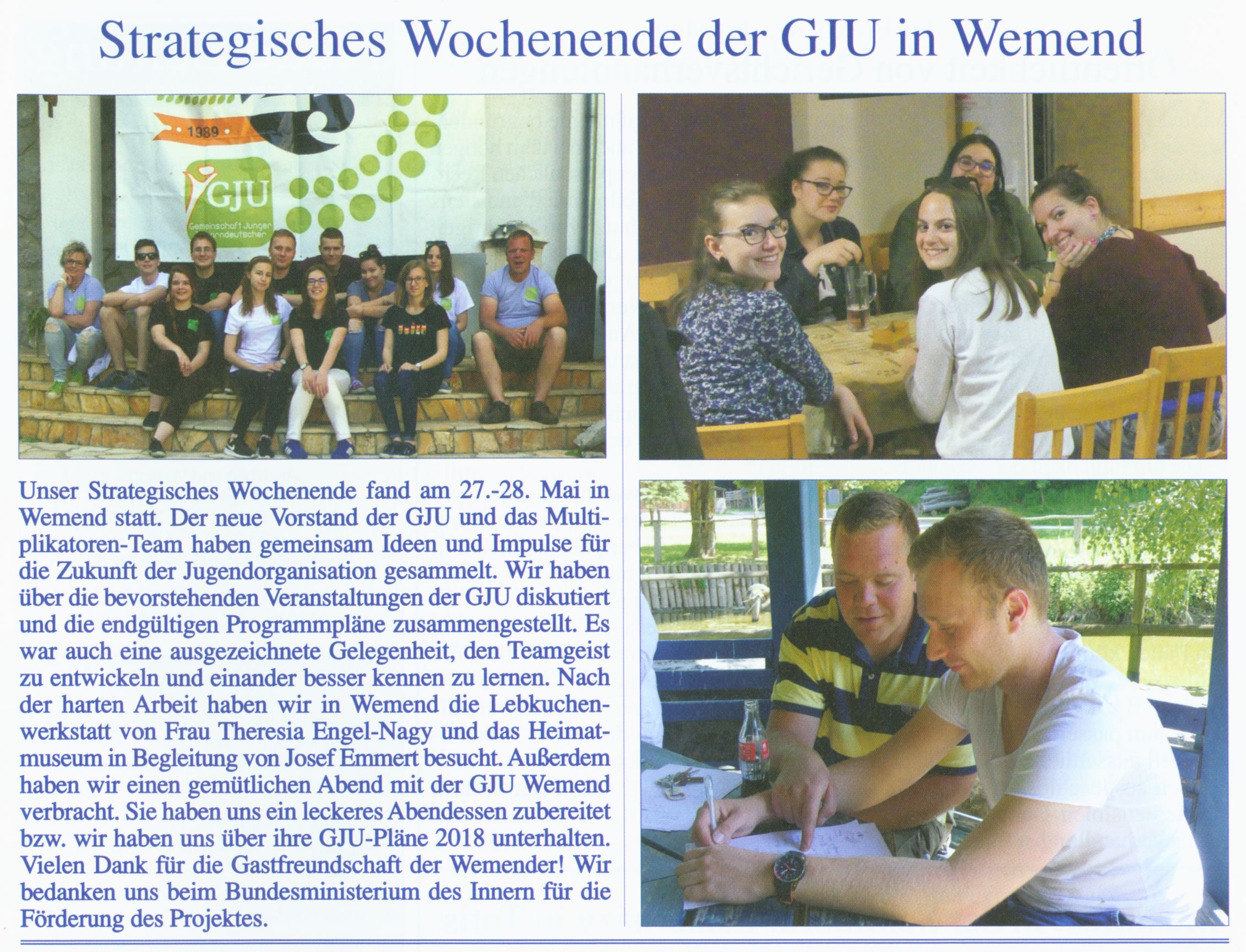 Strategisches Wochenende der GJU in Wemend