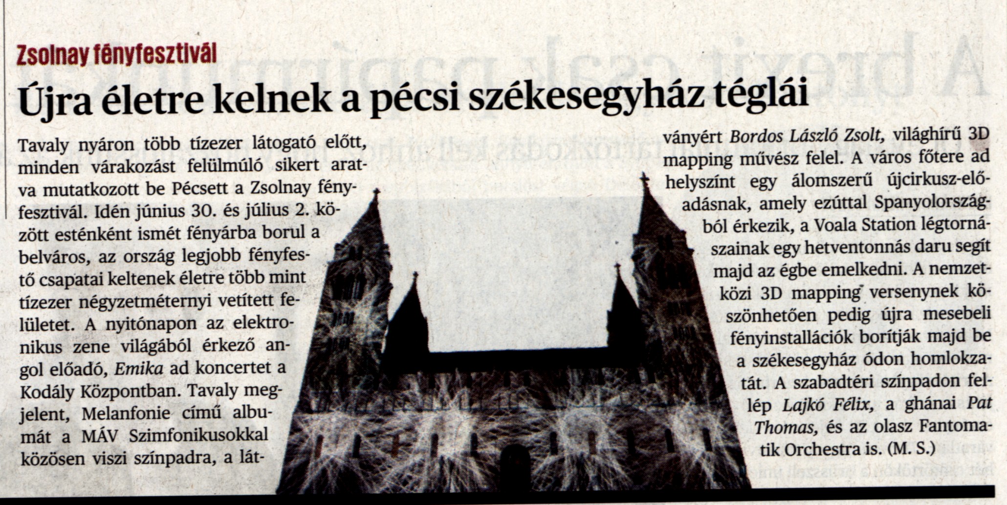 Újra életre kelnek a pécsi székesegyház téglái Zsolnay fényfesztivál