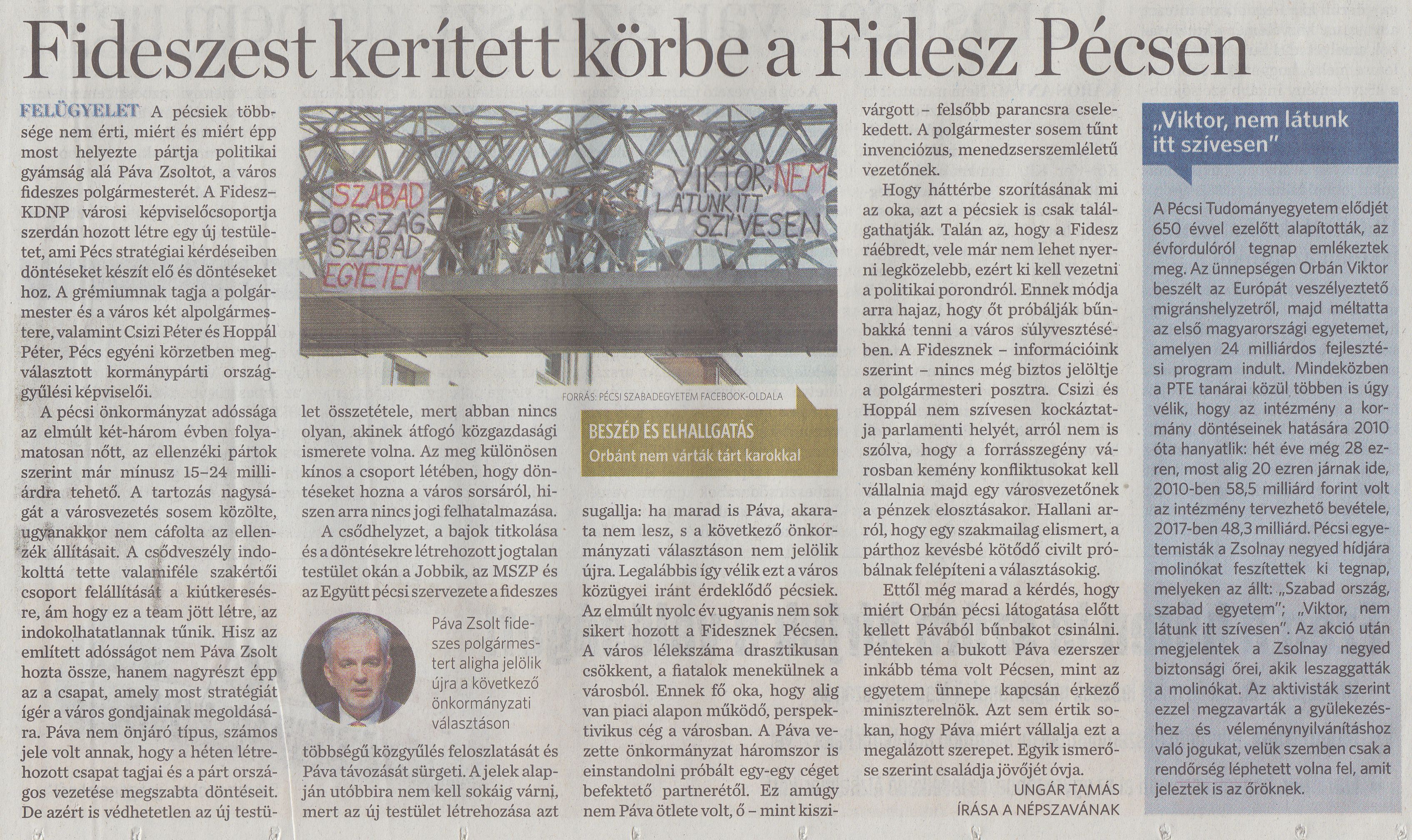 Fideszest kerített körbe a Fidesz Pécsett
