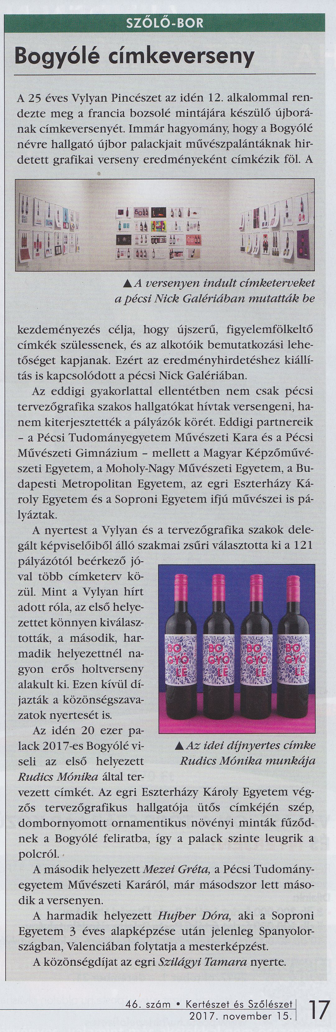 Bogyólé címkeverseny