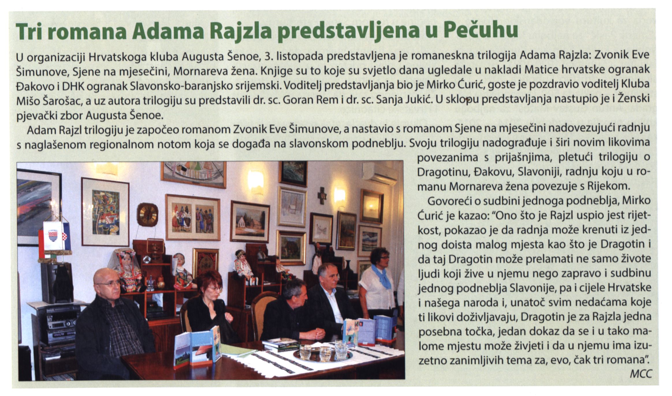 Tri Romana Adama Rajzla predstavljena u Pečuhu