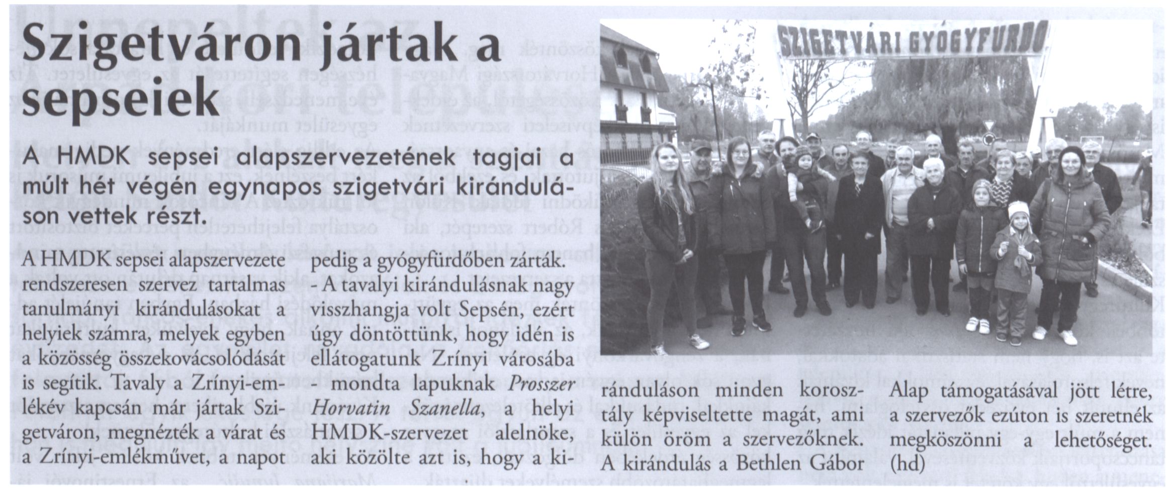 Szigetváron jártak a sepseiek