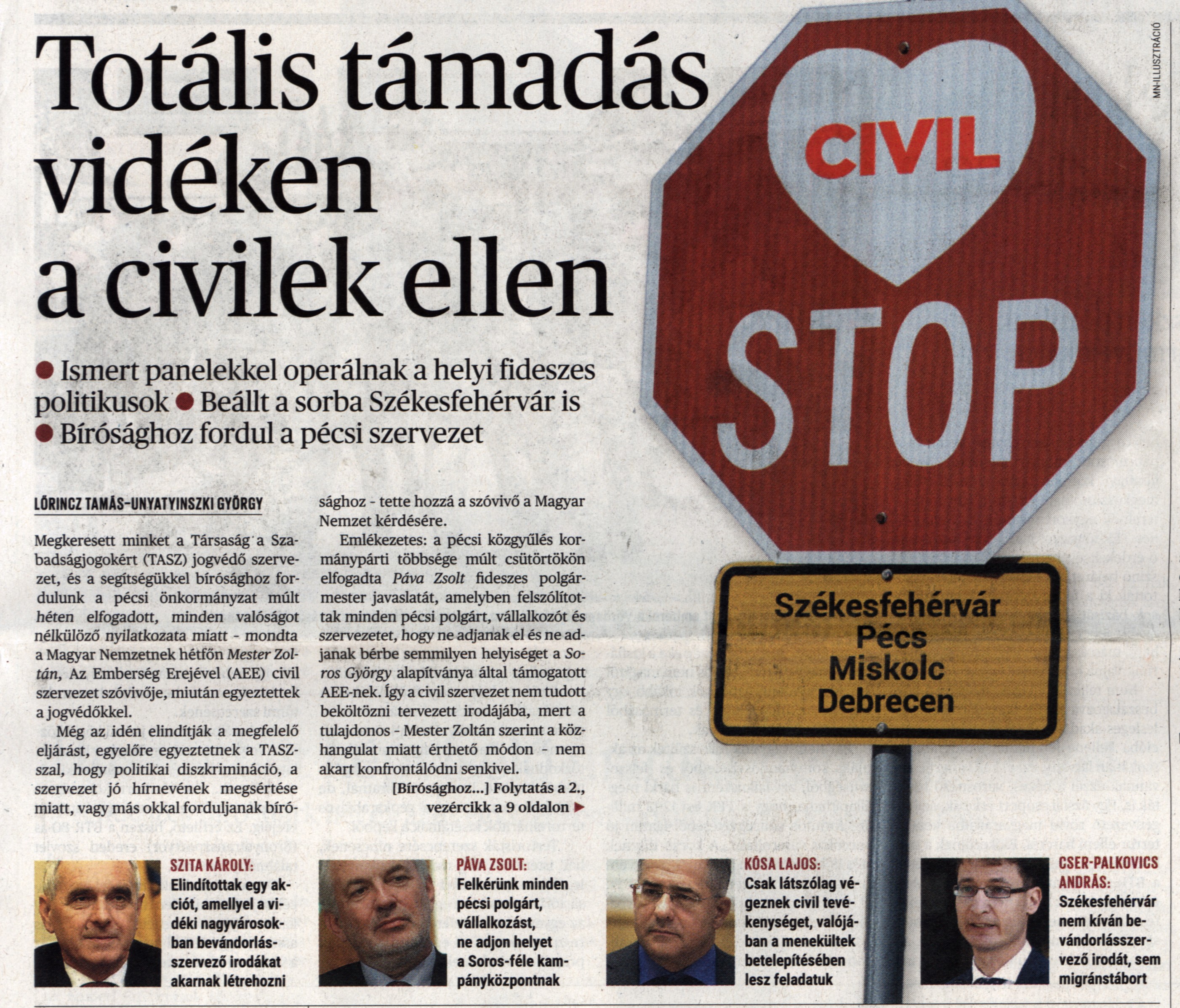 Totális támadás vidéken a civilek ellen