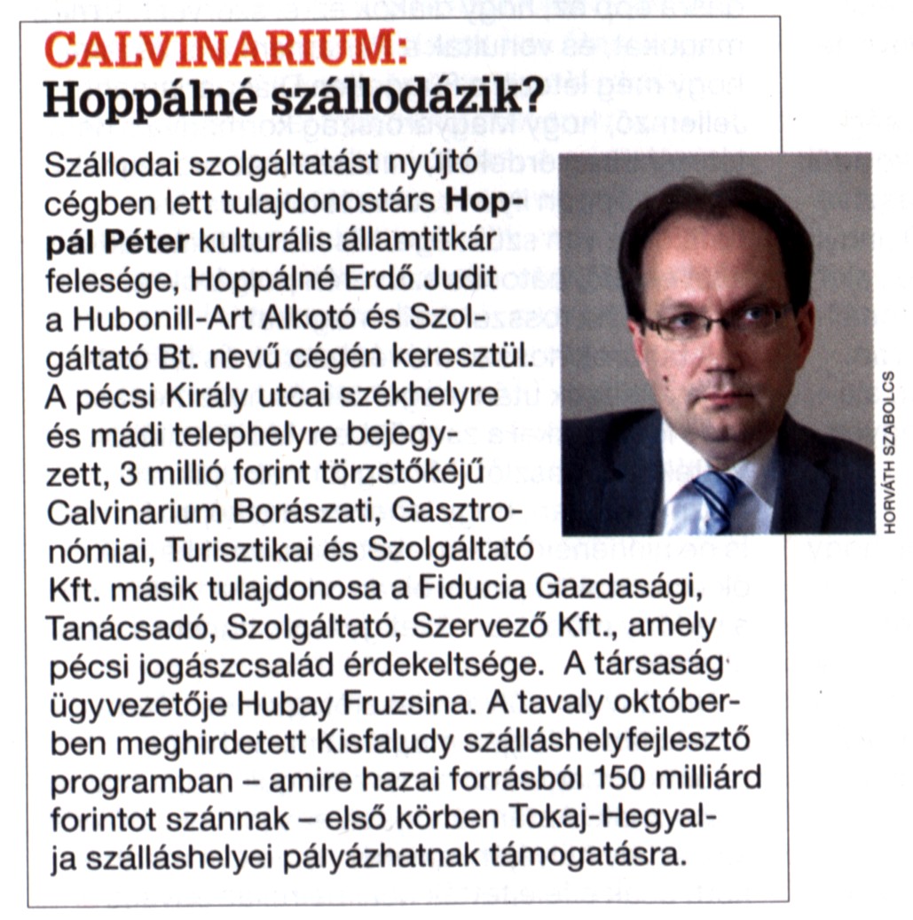 Calvinarium Hoppálné szállodázik?