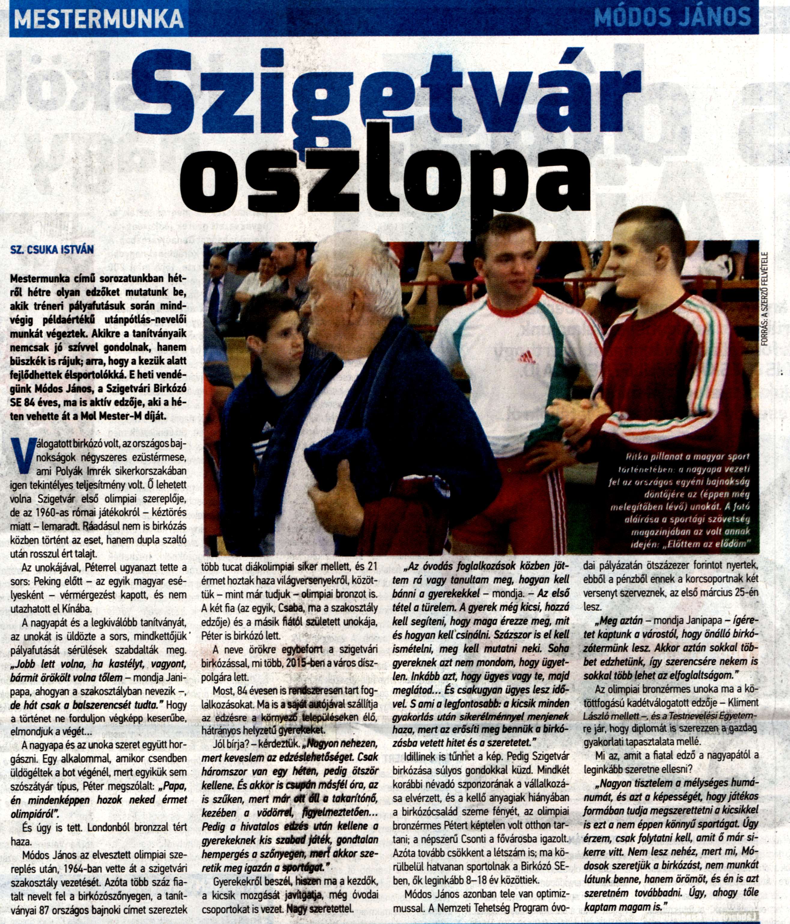 Szigetvár oszlopa Módos János