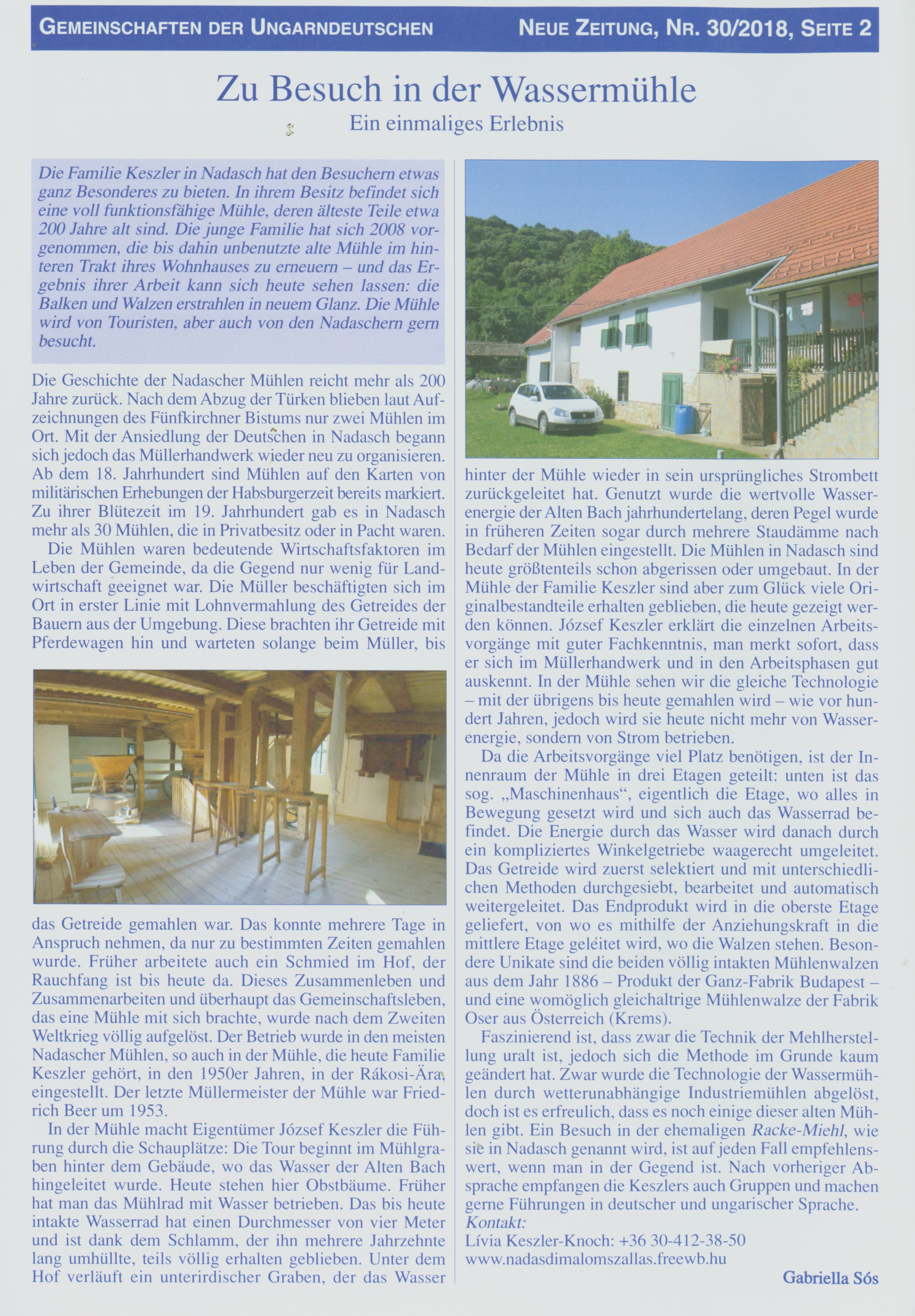 Zu Besuch in der Wassermühle Ein einmaliges Erlebnis