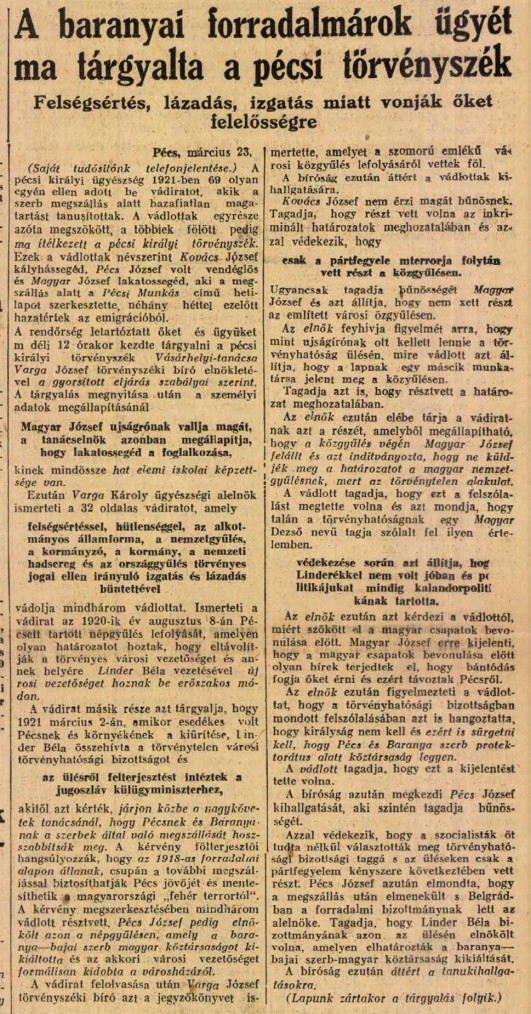 A baranyai forradalmárok ügyét ma tárgyalta a pécsi törvényszék Felségsértés, lázadás, izgatás miatt vonják őket felelősségre