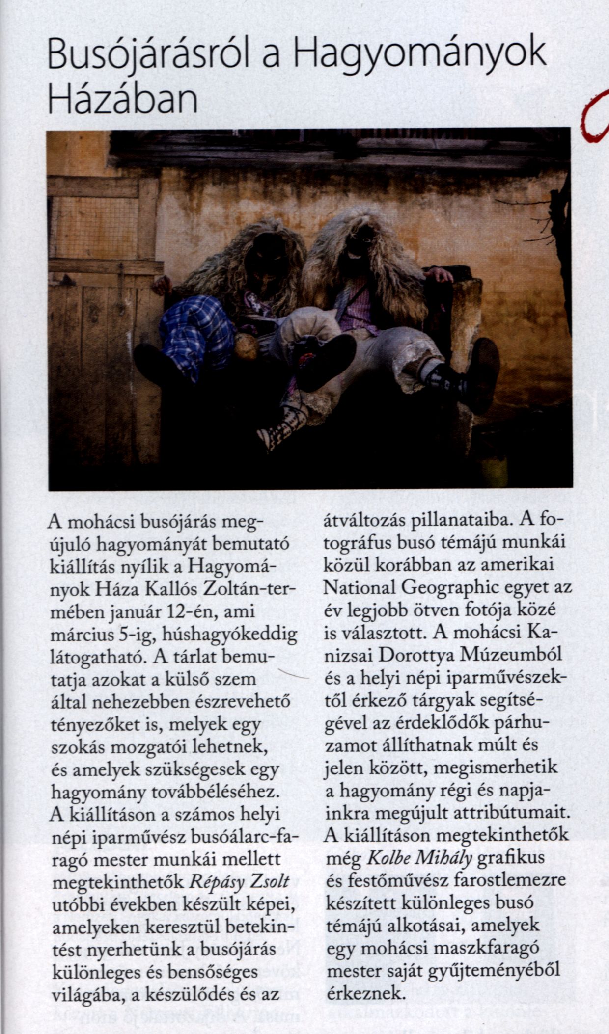 Busójárásról a Hagyományok Házában
