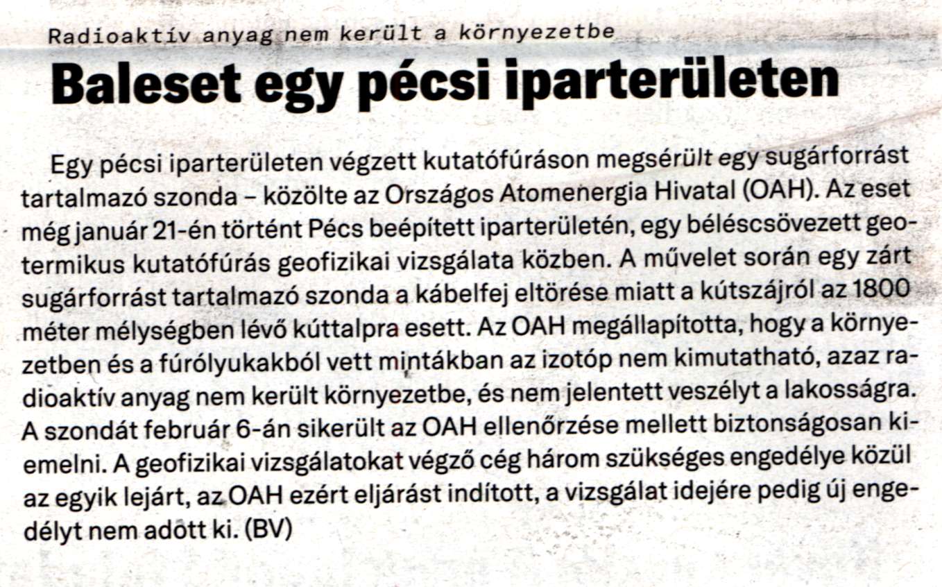 Baleset egy pécsi iparterületen