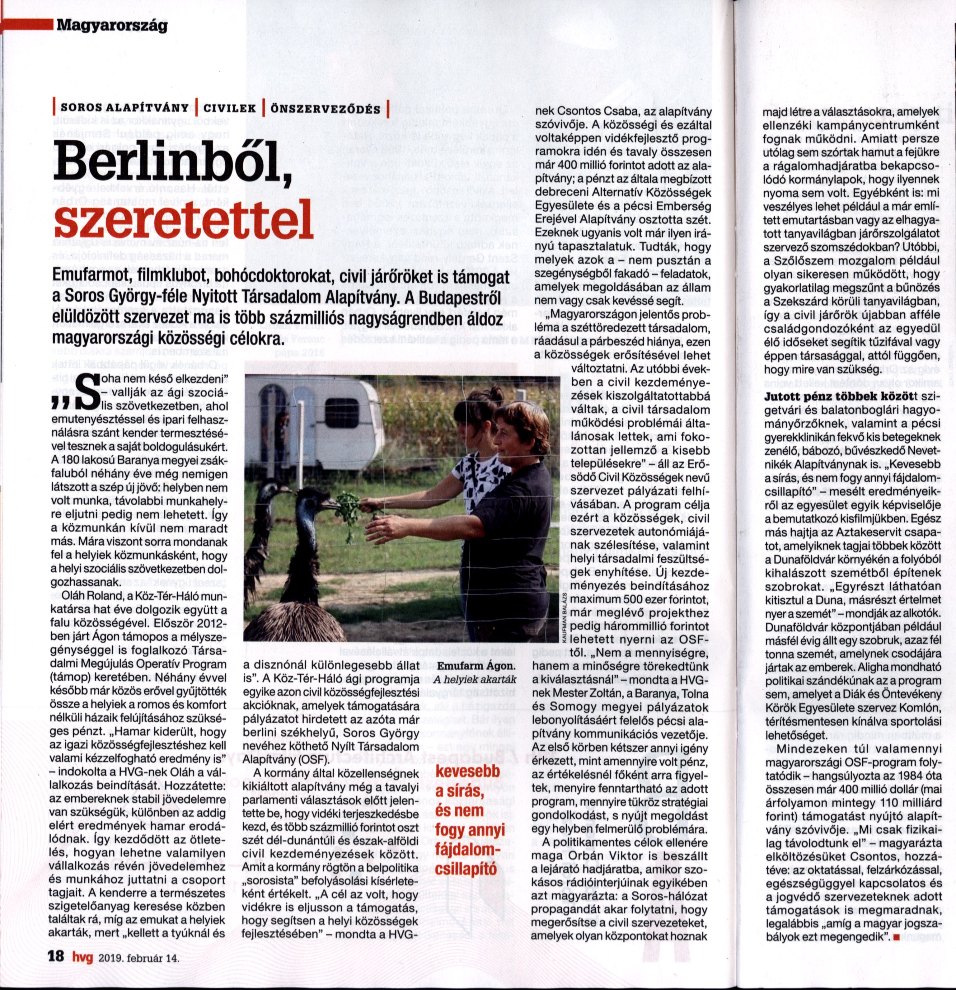 Berlinből, szeretettel Soros Alapítvány - civilek - önszerveződés