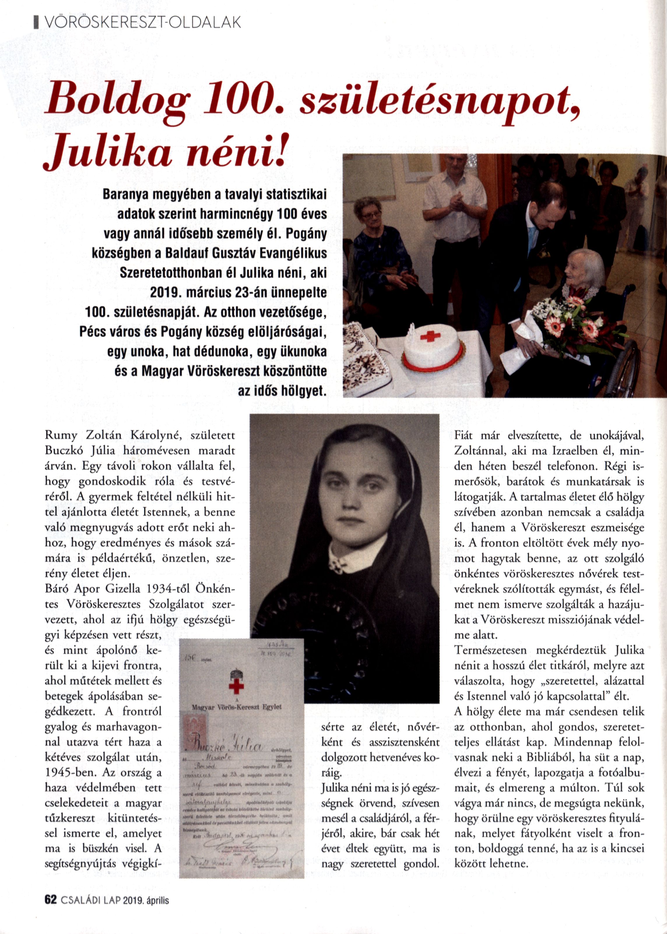 Boldog 100. születésnapot, Julika néni!