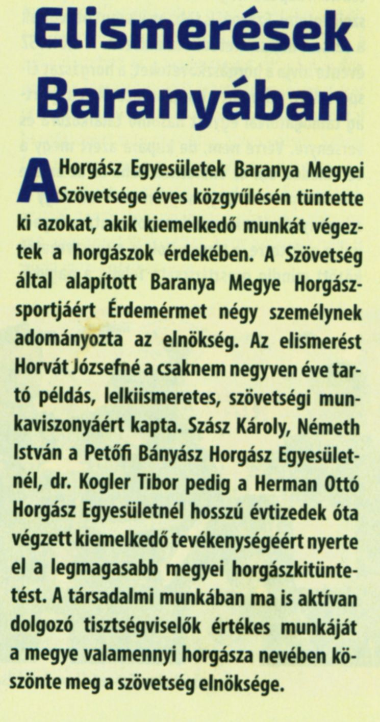 Elismerések Baranyában