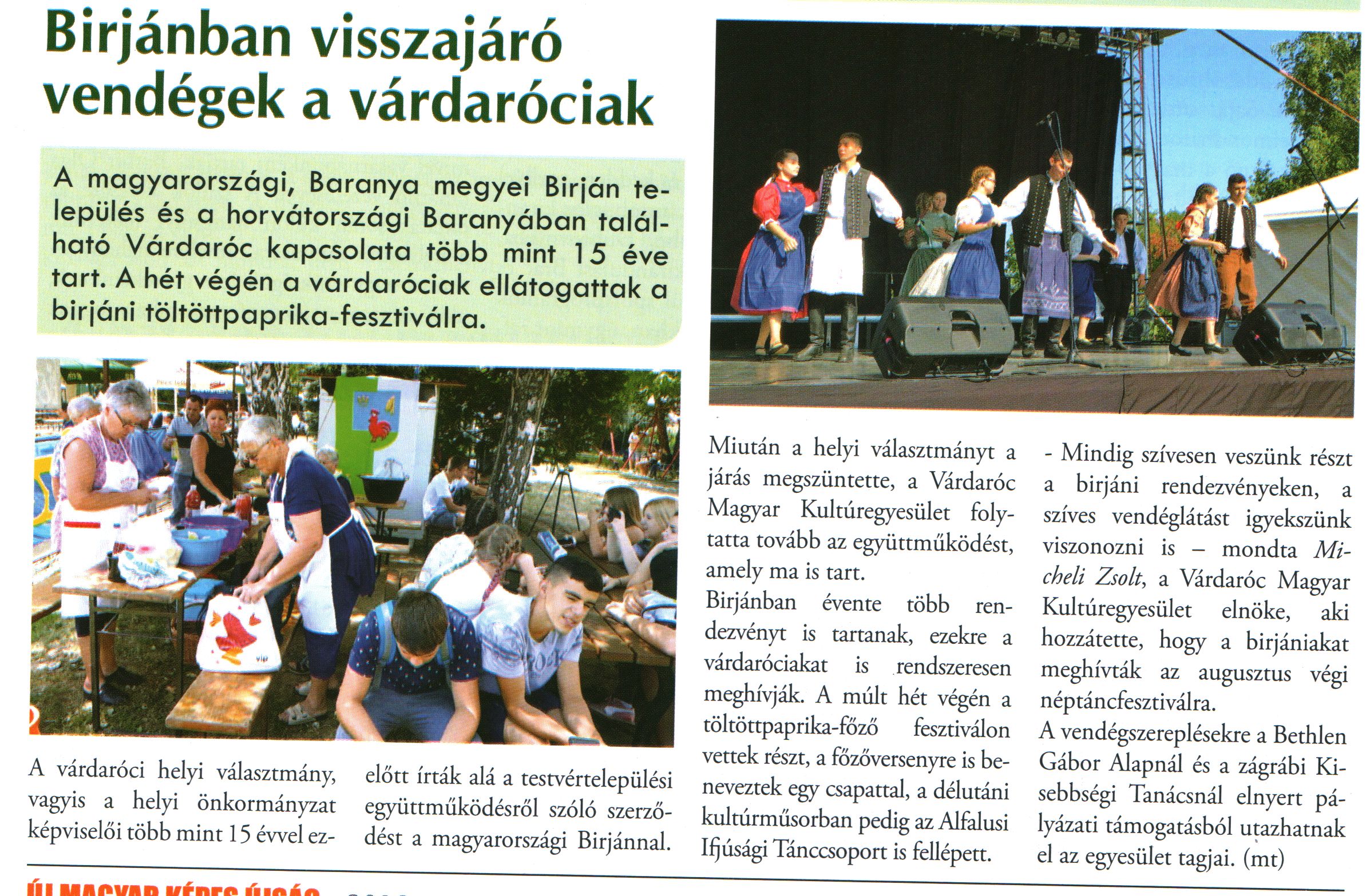 Birjánban visszajáró vendégek a várdaróciak