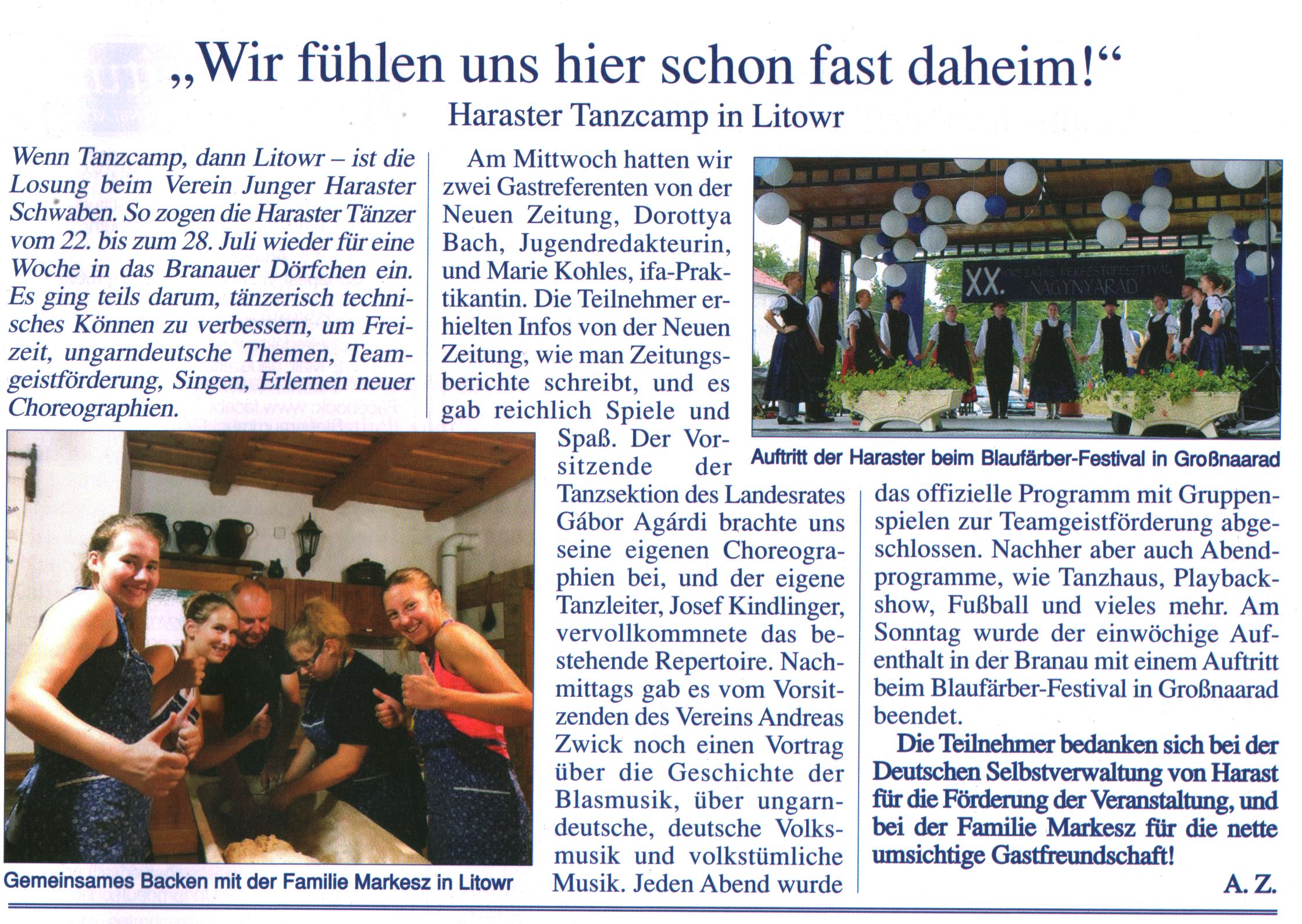 "Wir fühlen uns hier schon fast daheim!" Haraster Tanzcamp in Litowr