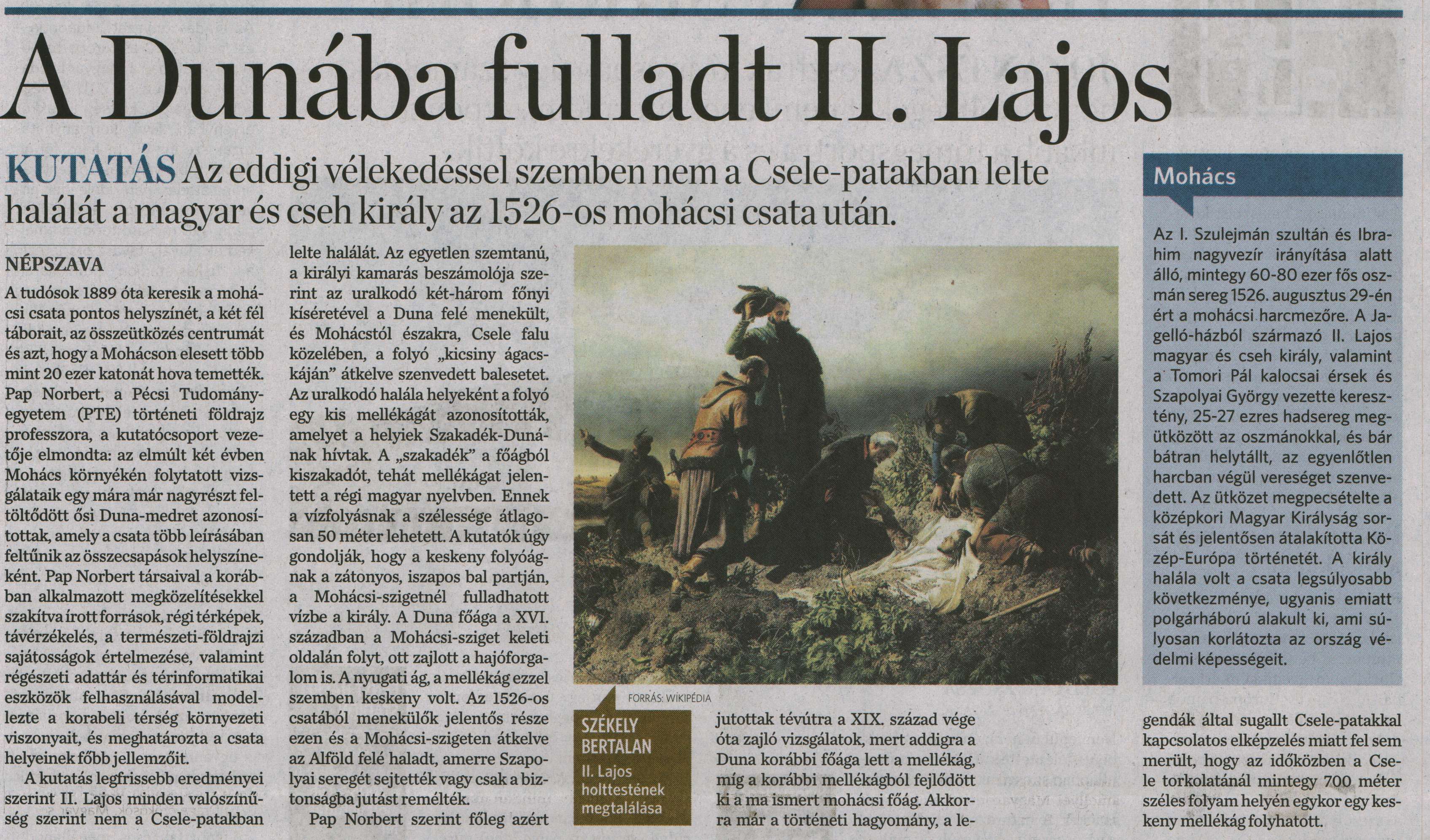 A Dunába fulladt II. Lajos király