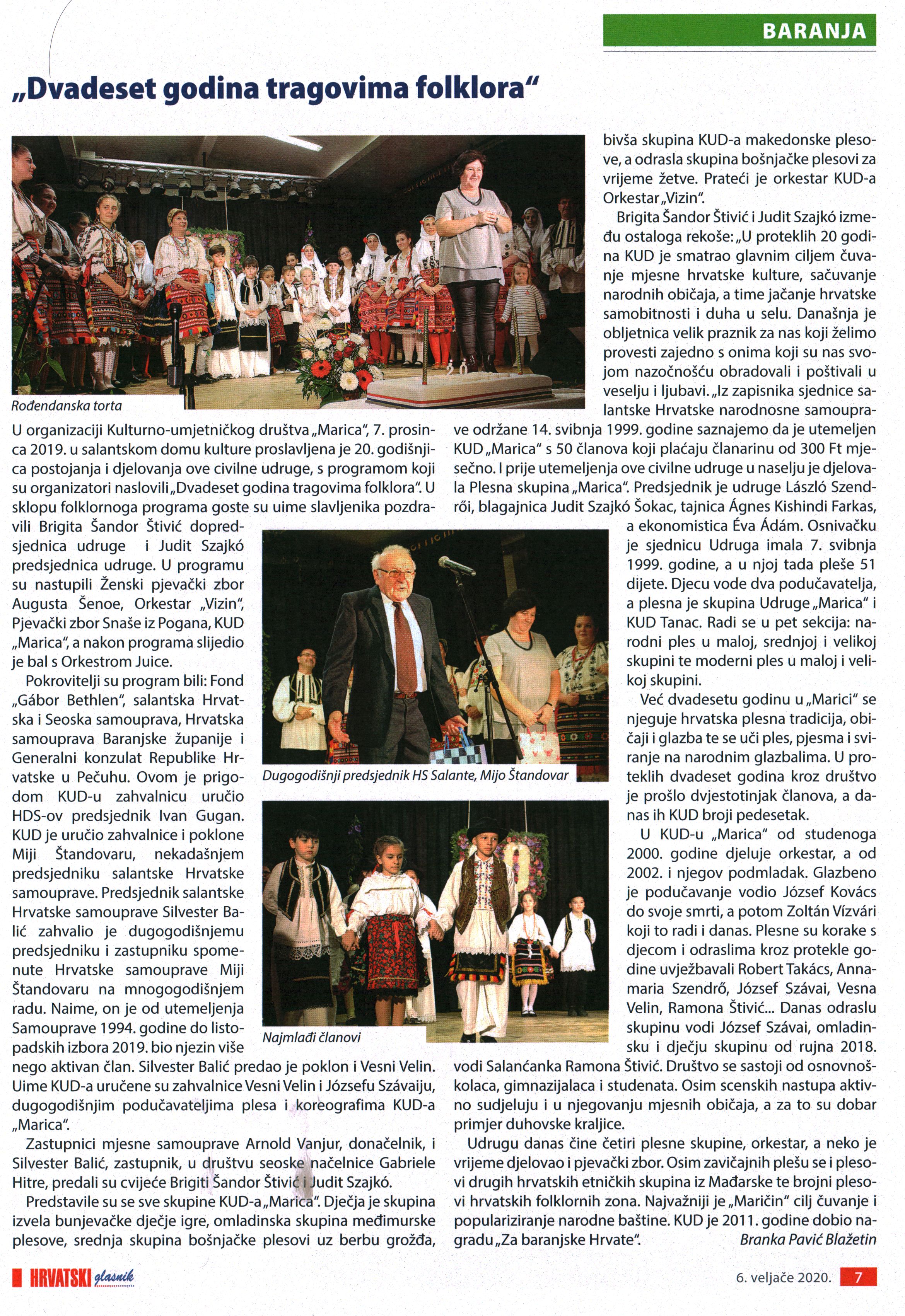 "Dvadeset godina tragovima folklora"