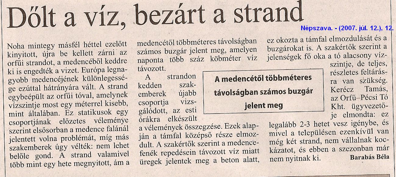 Dőlt a víz, bezárt a strand