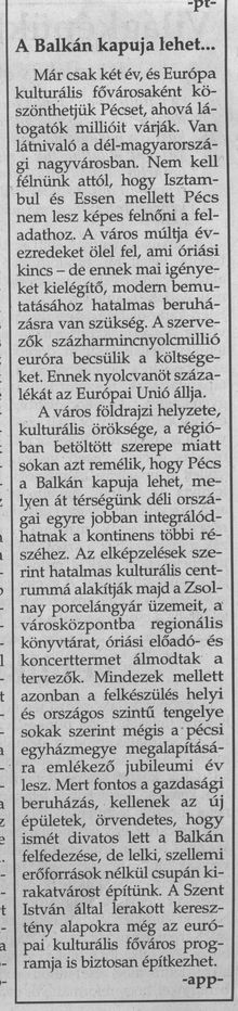 A Balkán kapuja lehet...