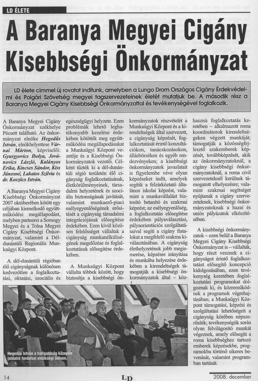 A Baranya Megyei Cigány Kissebségi Önkormányzat