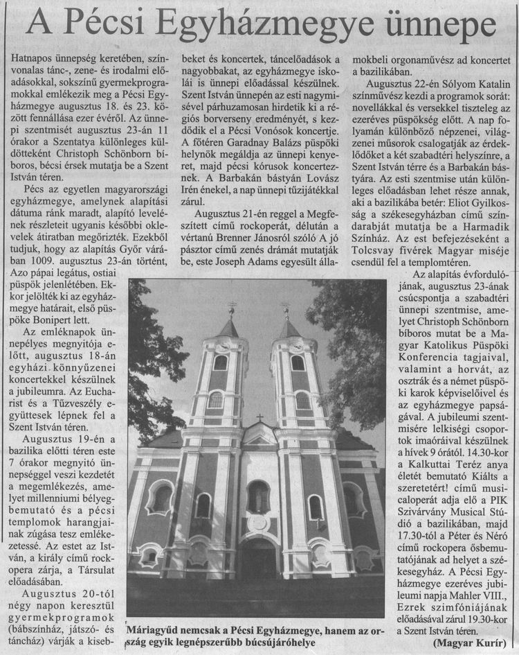 A Pécsi Egyházmegye ünnepe