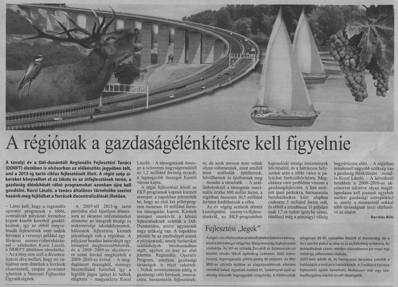 A régiónak a gazdaságélénkítésre kell figyelnie
