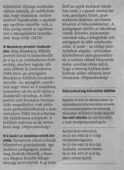 A tanárt az iskolában vették őrizetbe