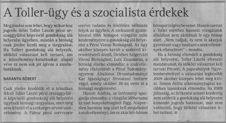 A Toller-ügy és a szocialista érdekek