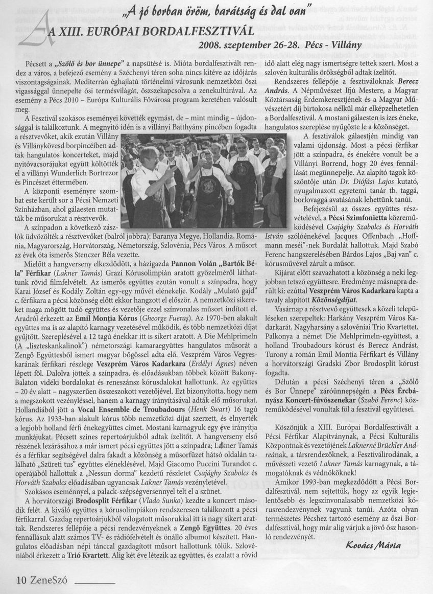 A XIII. Európai Bordalfesztivál