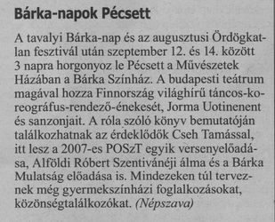 Bárka-napok Pécsett