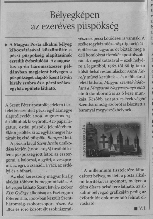 Bélyegképen az ezeréves püspökség