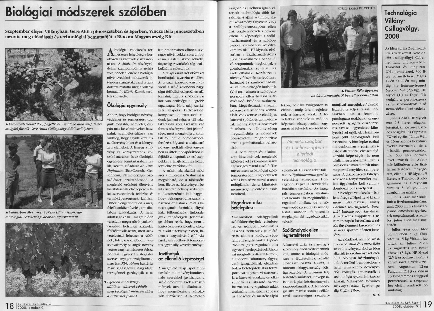 Biológiai módszerek szőlőben
