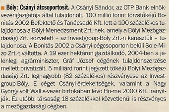 Bóly: Csányi átcsoportosít
