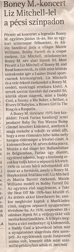 Boney M-koncert Liz Mitchellel a pécsi színpadon