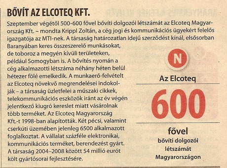 Bővít az Elcoteq