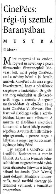 CinePécs: régi-új szemle Baranyában
