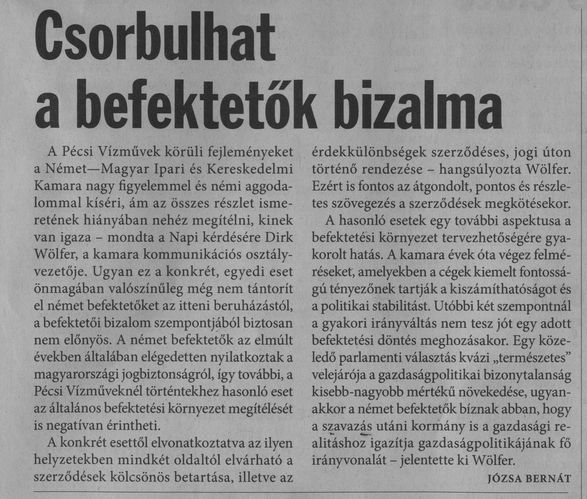 Csorbulhat a befektetők bizalma