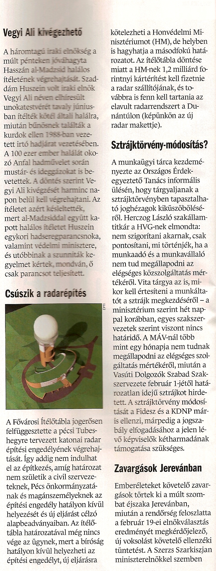 Csúszik a radarépítés