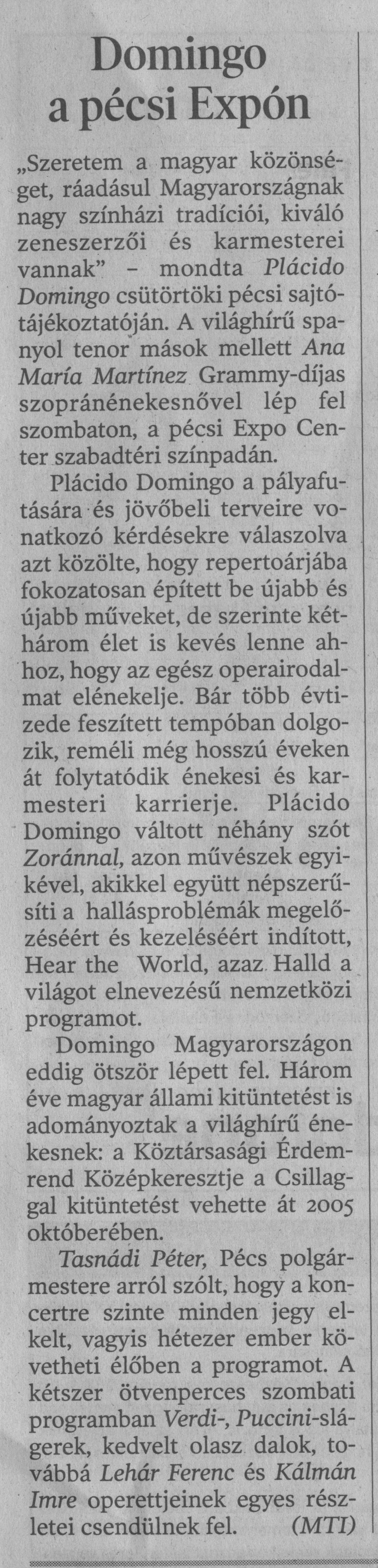 Domingo a pécsi Expón