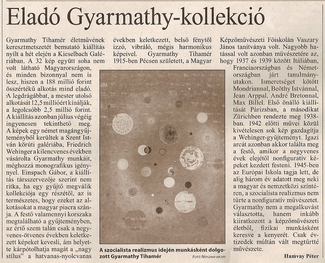 Eladó Gyarmathy-kollekció