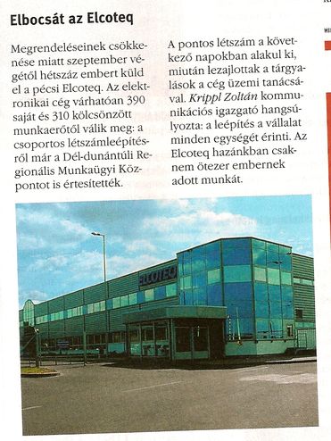 Elbocsát az Elcoteq