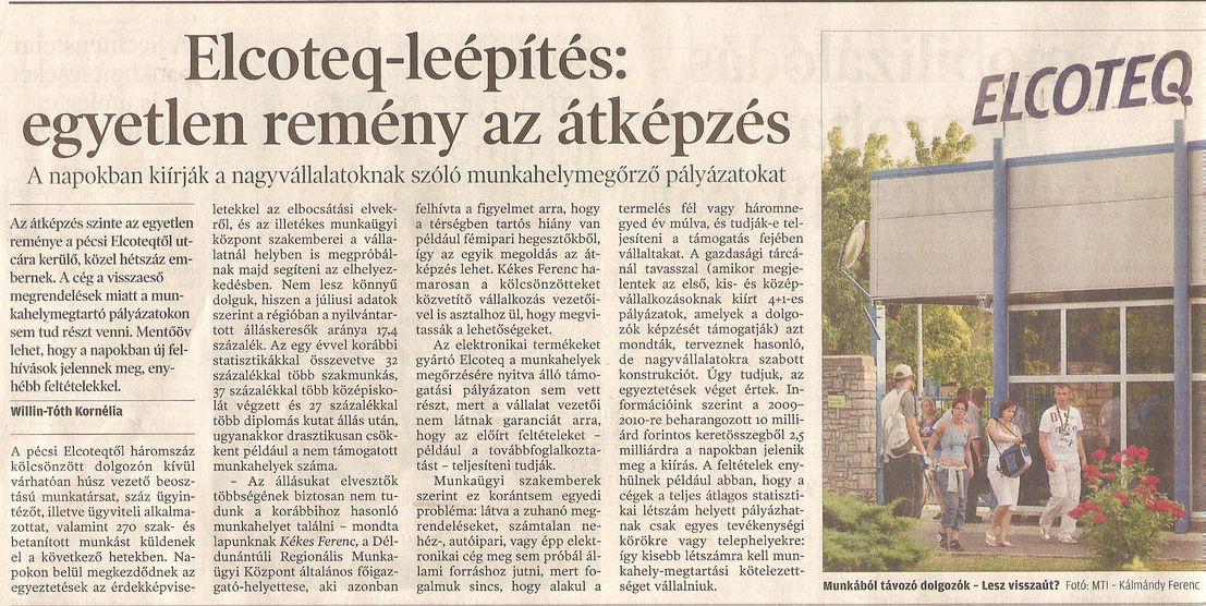 Elcoteq-leépítés: egyetlen remény az átképzés
