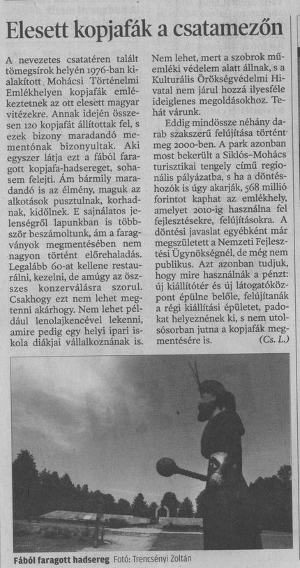 Elesett kopjafák a csatamezőn