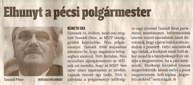 Elhunyt a pécsi polgármester